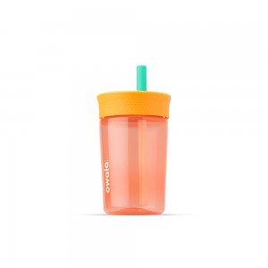 Just Peachy Owala Kids' Tumbler Material Plastic Size 15oz | VZ57-F5SZ