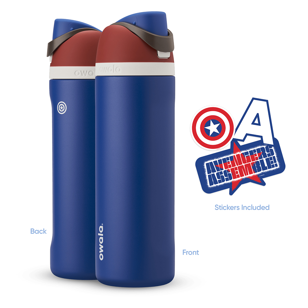 Captain America Owala 24oz FreeSip: Marvel - FreeSip® 24 oz Marvel Water Bottle | WI43-N7MI